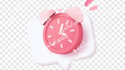 آیکون ساعت سه بعدی صورتی