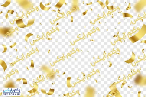 آبجکت های کاغذ رنگی طلایی جشن