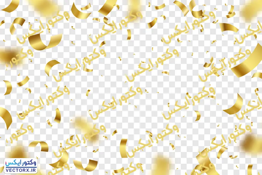 آبجکت های کاغذ رنگی طلایی جشن
