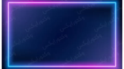 وکتور پس زمینه تیره با کادر نئونی آبی و بنفش