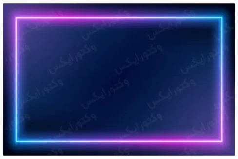 وکتور پس زمینه تیره با کادر نئونی آبی و بنفش