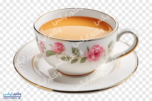 فنجان شیرچای بدون پس زمینه