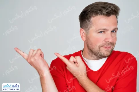 تصویر مرد در حال اشاره به چیزی