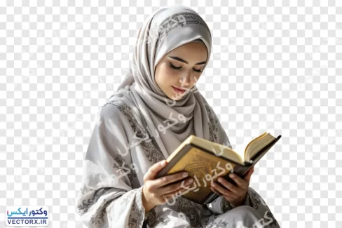 دانلود زن مسلمان در حال قرآن خواندن